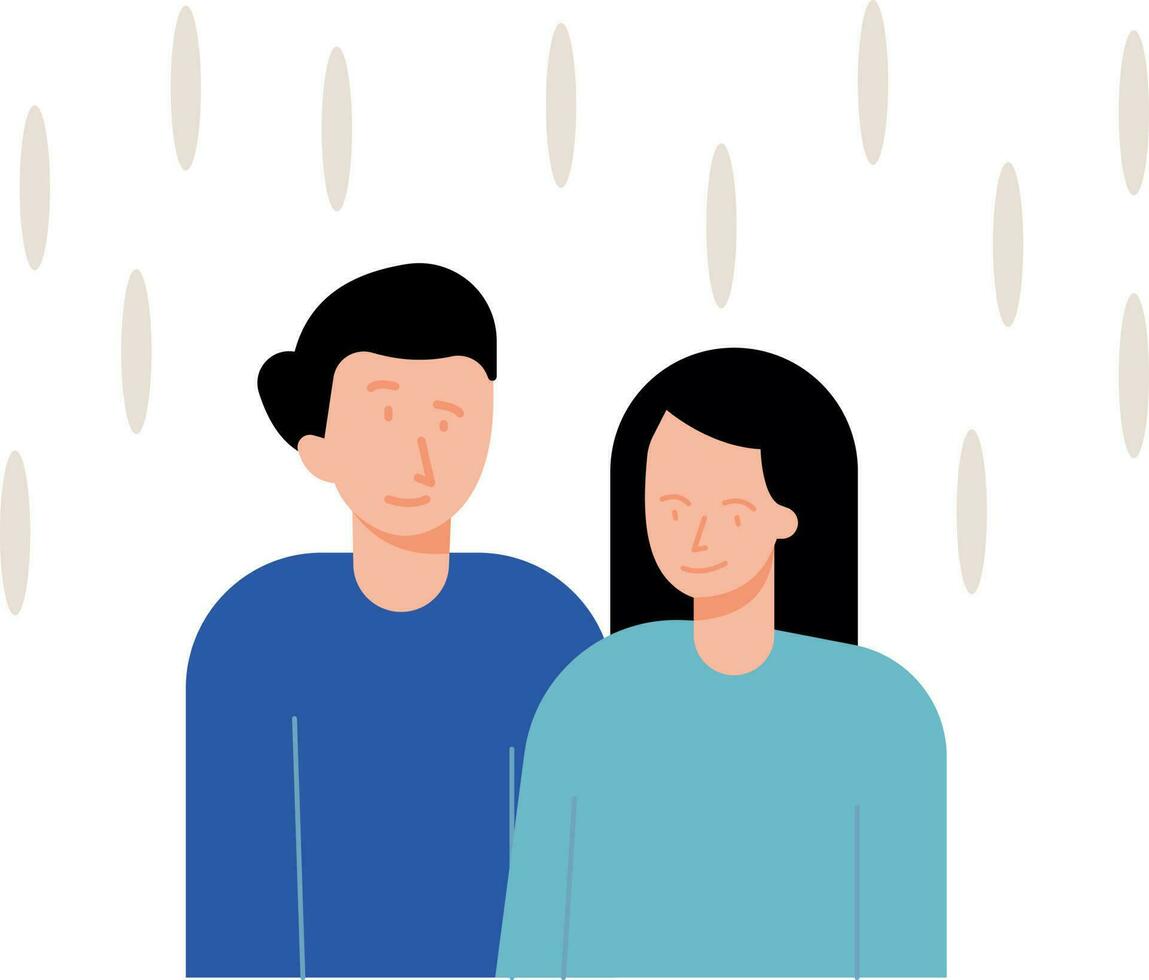 The couple is in a state of indifference. vector