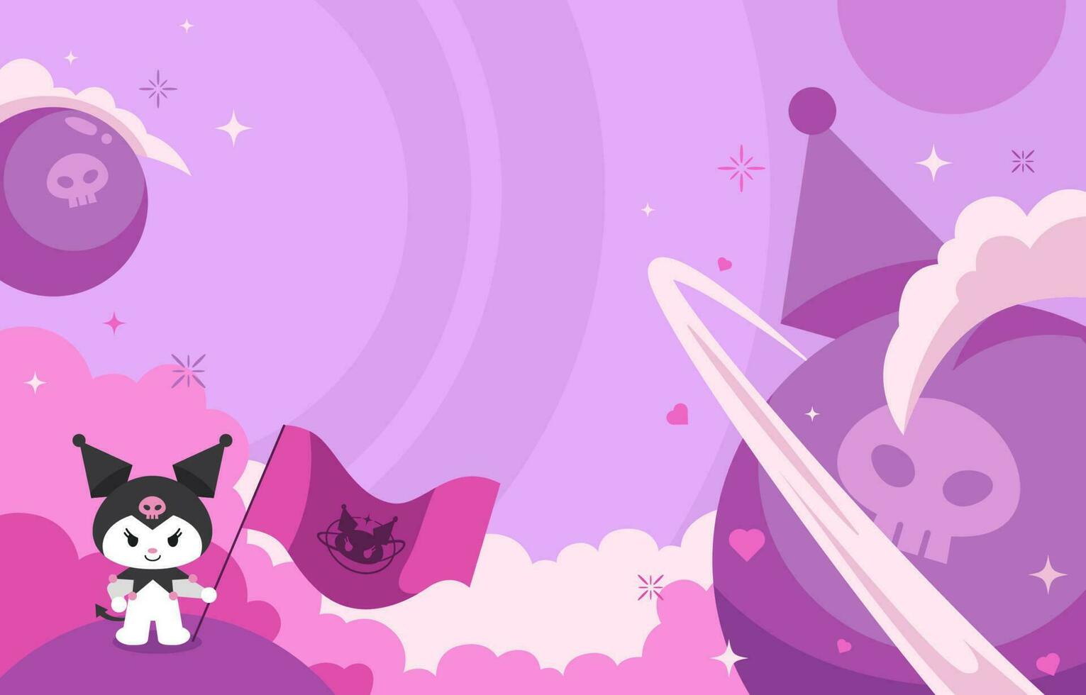 Background of Cute Bunny in Outer Space vector