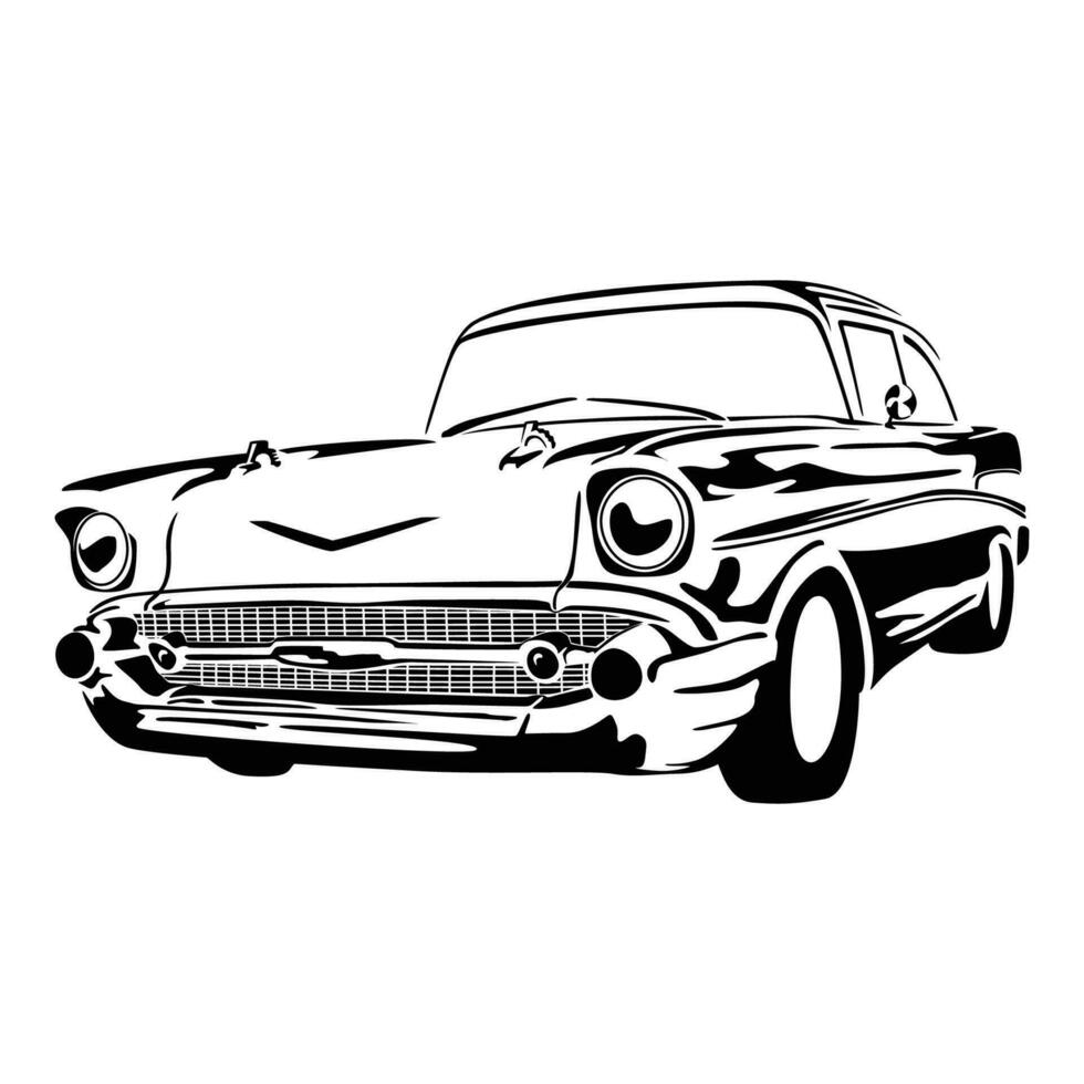 vintage car silhouette design. retro automobile icon, sign and symbol. vector