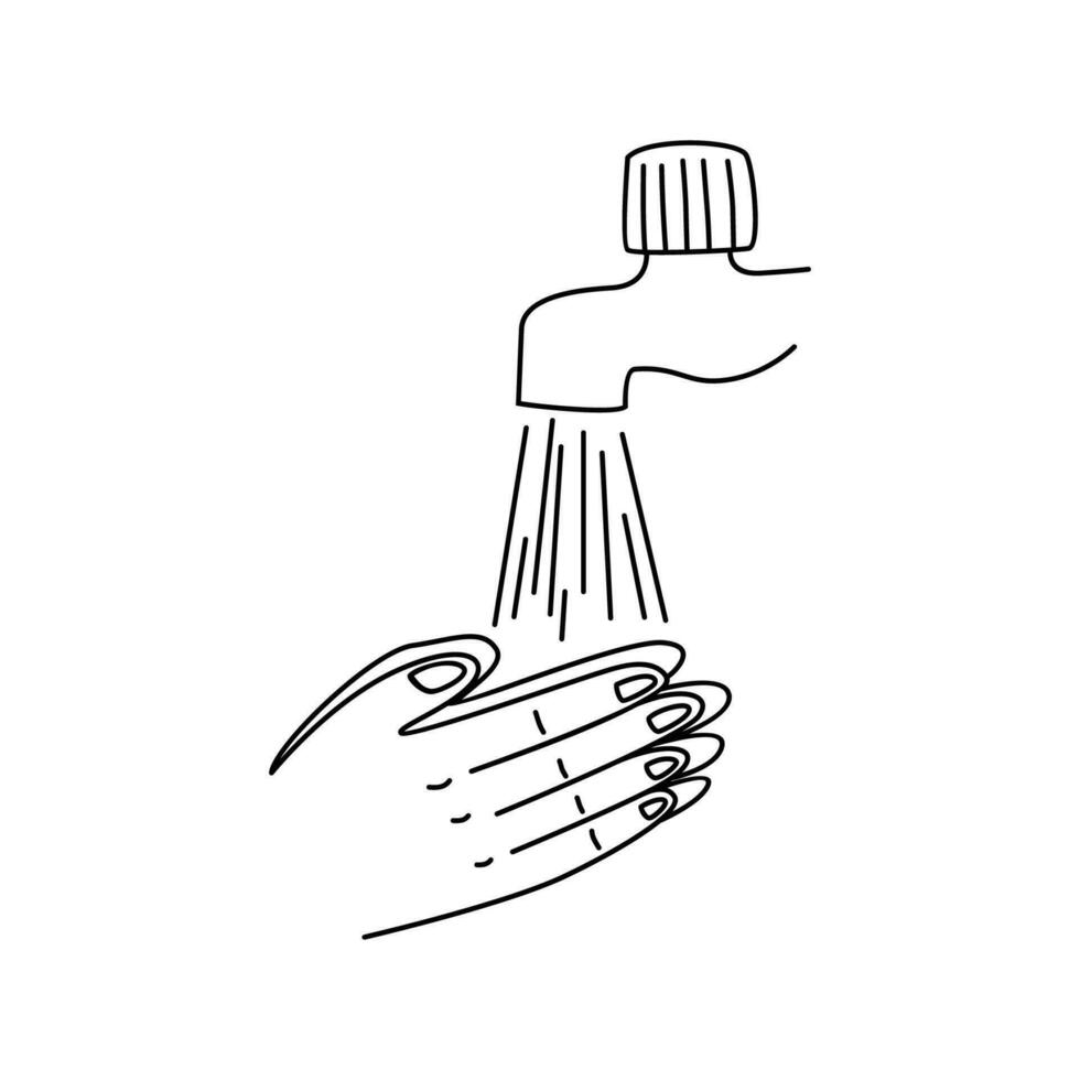 wash hand design illustration. hygiene system icon, sign and symbol. vector