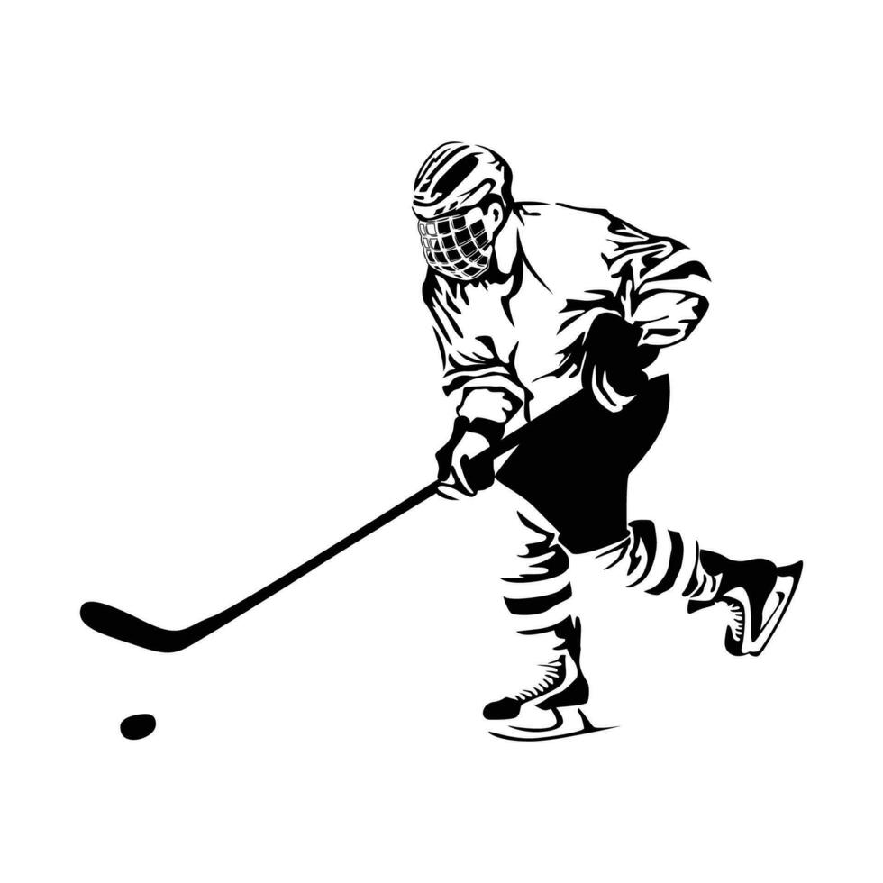 diseño de silueta de jugador de hockey. signo y símbolo del atleta. vector