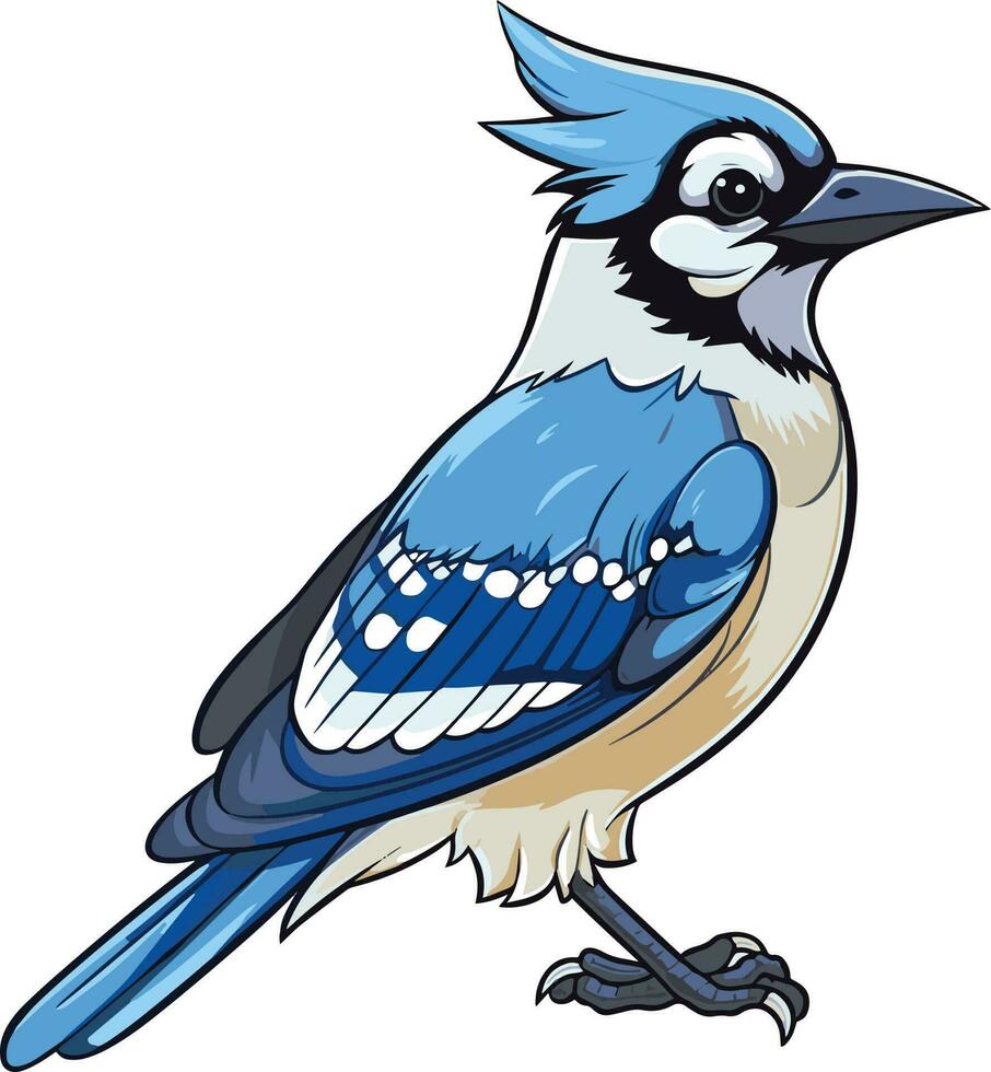 Bring nature to life with a vibrant blue jay bird vector. vector
