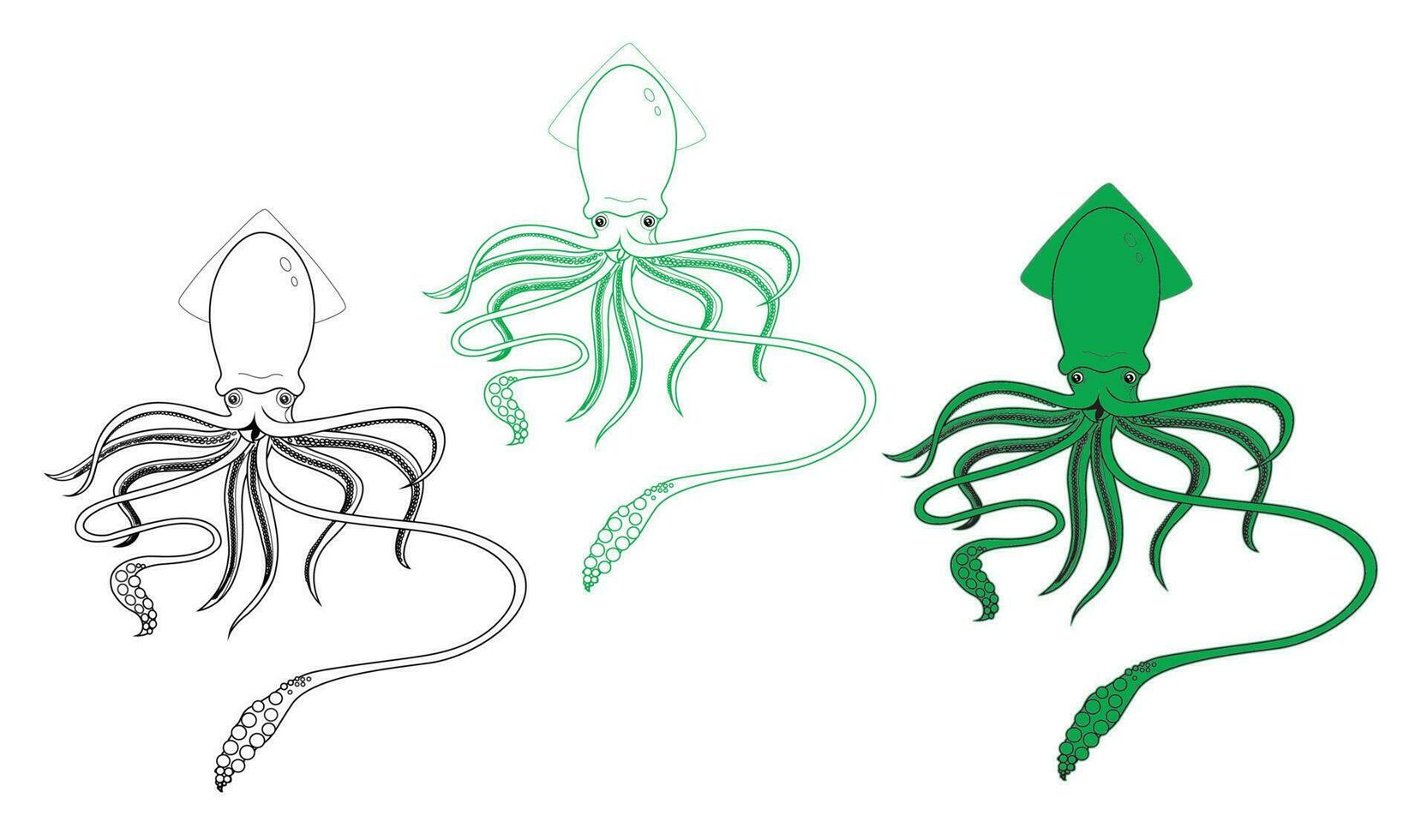 Tentacles of an octopus. Hand drawn vector illustration in engraving technique isolated on white background.