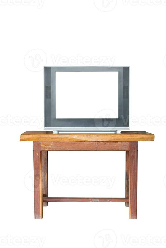 Old television isolate white background with clipping path photo