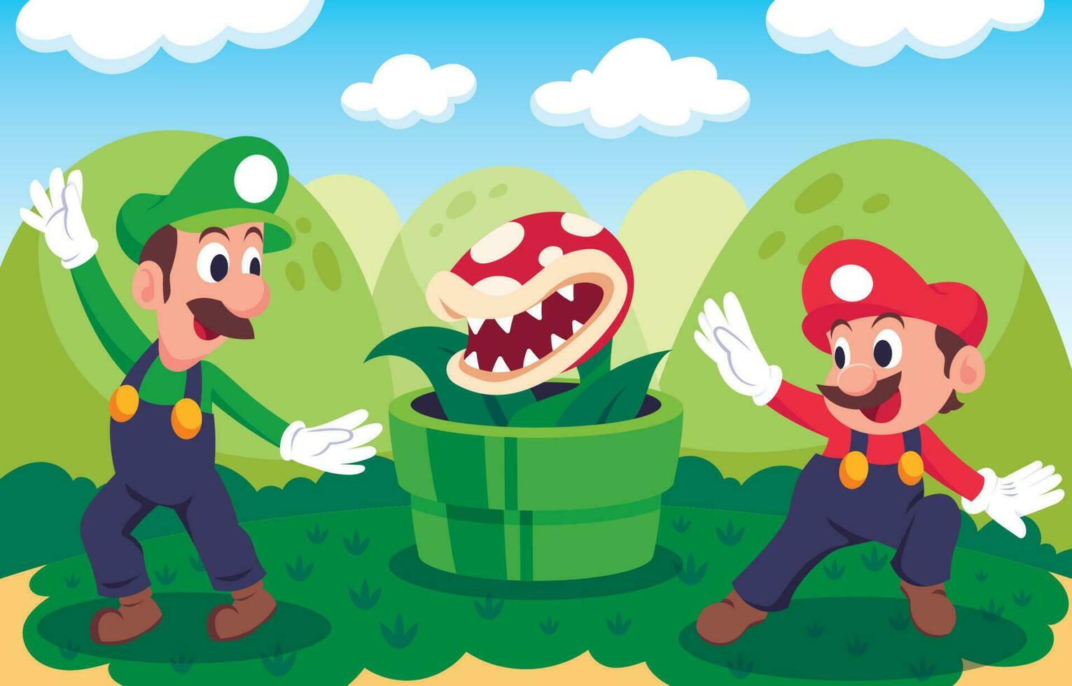 Plumber Brothers Background vector