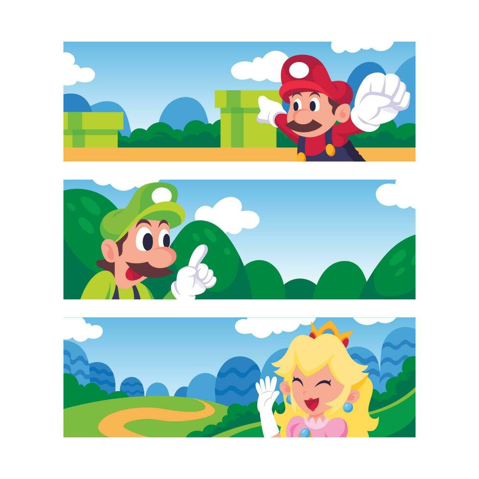 Plumber Brothers Horizontal Banner vector