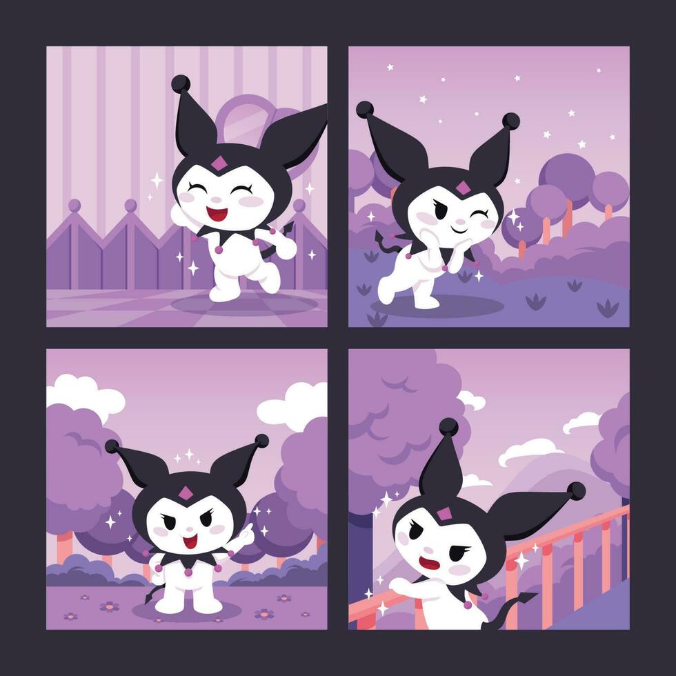 Cute Little Bunny Social Media Post vector