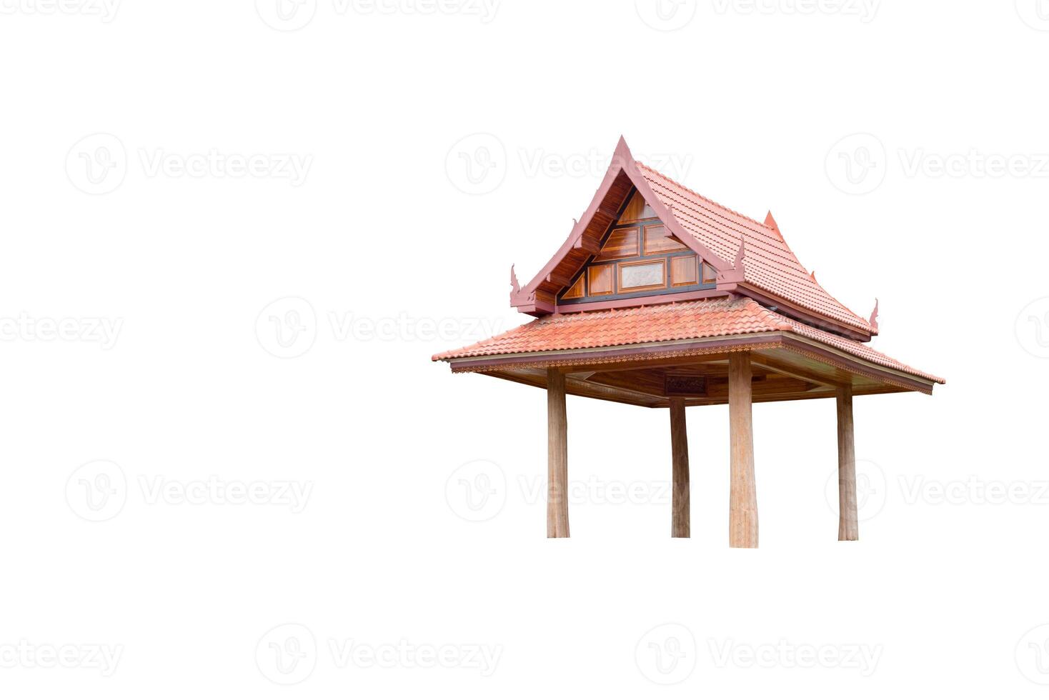 Thai pavilion isolated on white background. Clipping path. photo