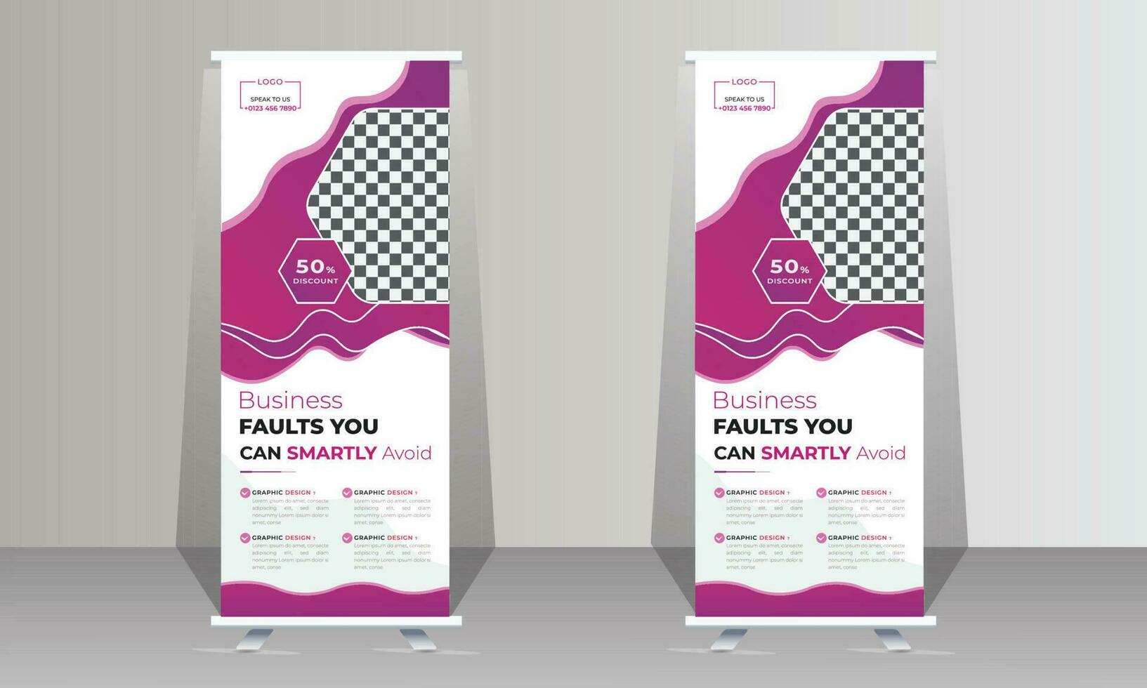 Business roll-up banner design for grow up your business to a high level vector