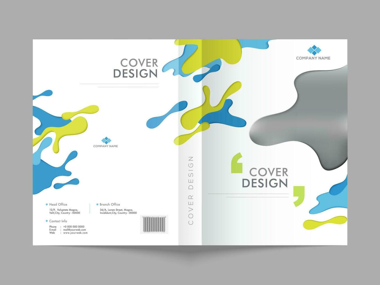 Business cover page or template layout with abstract fluid art. vector