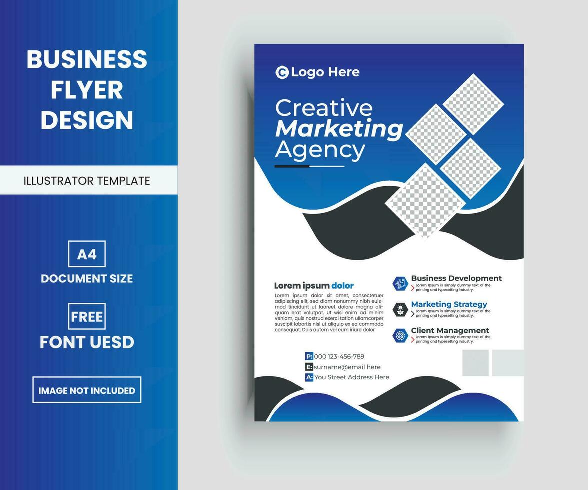Modern corporate business multipurpose flyer layout design, Company Flyer in A4. vector