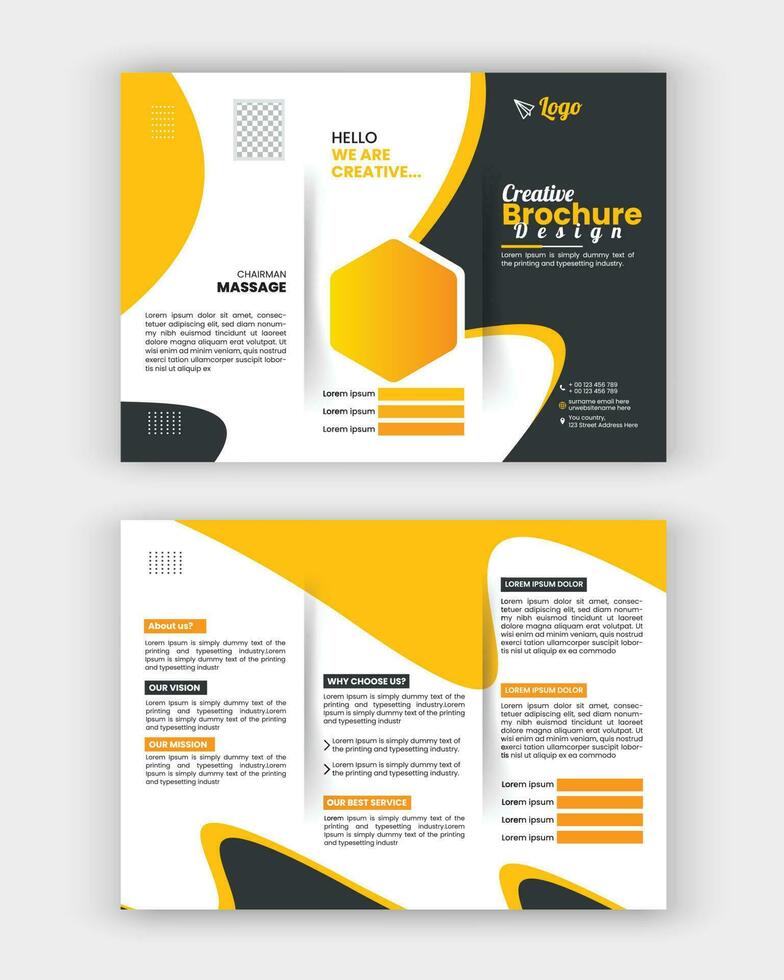 Business Brochure Template in Tri Fold Layout. Corporate Design Leaflet with minimal design template in a4. vector