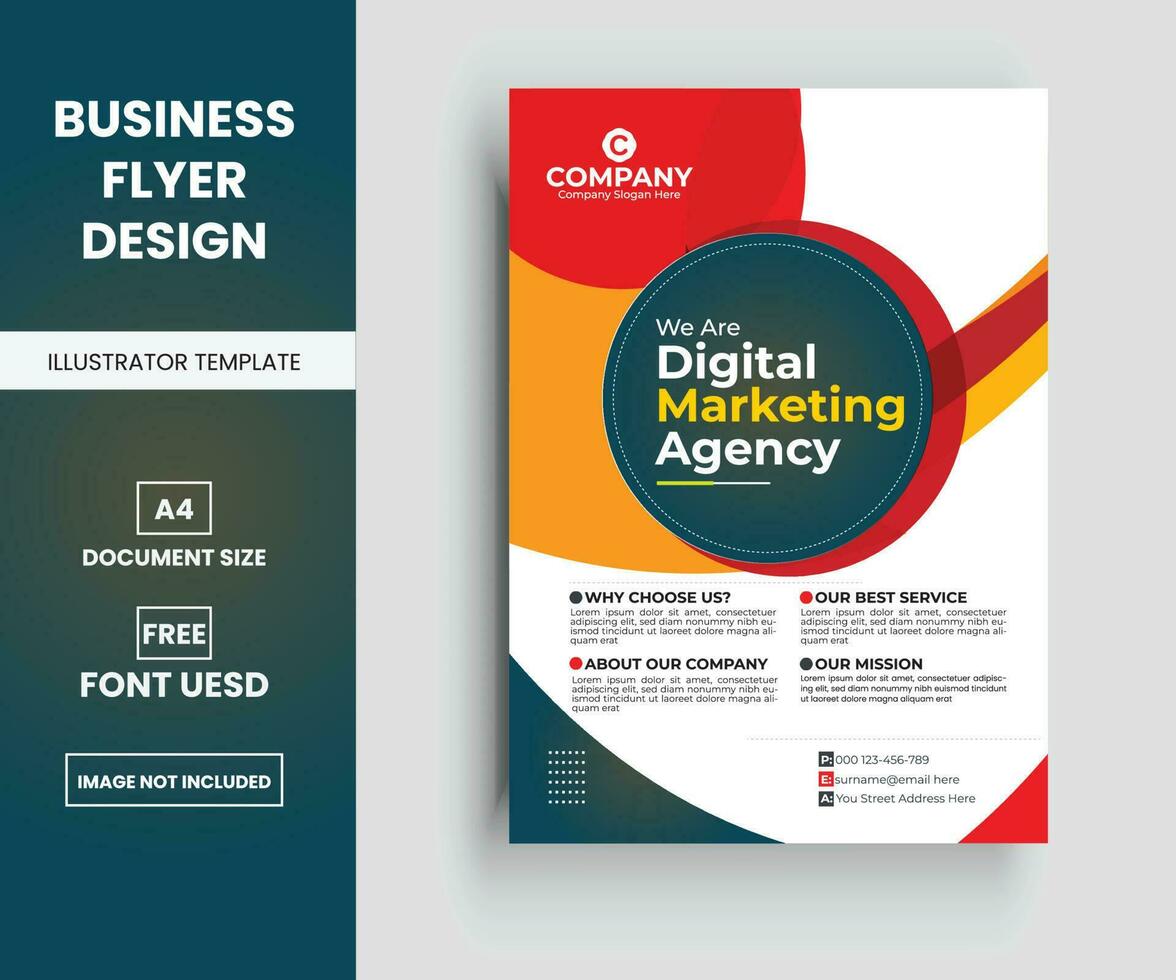 Modern corporate business multipurpose flyer layout design, Company Flyer in A4. vector