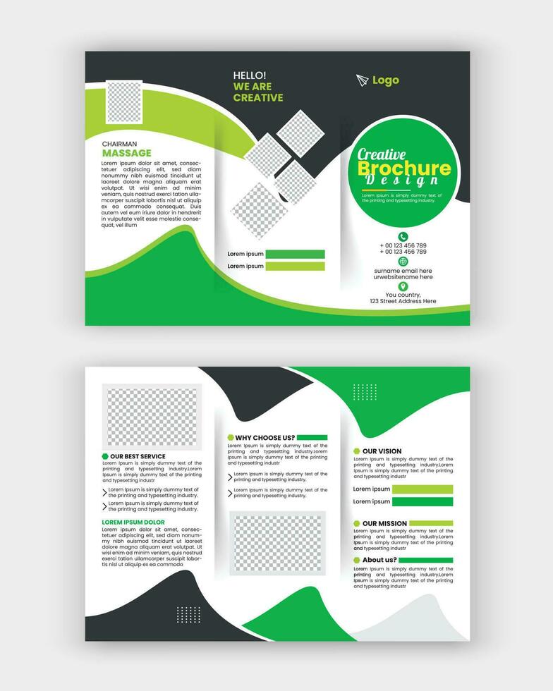 Business Brochure Template in Tri Fold Layout. Corporate Design Leaflet with minimal design template in a4. vector