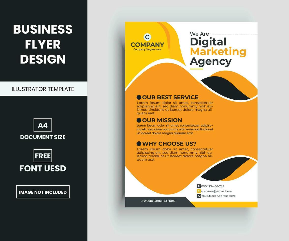 Modern corporate business multipurpose flyer layout design, Company Flyer in A4. vector
