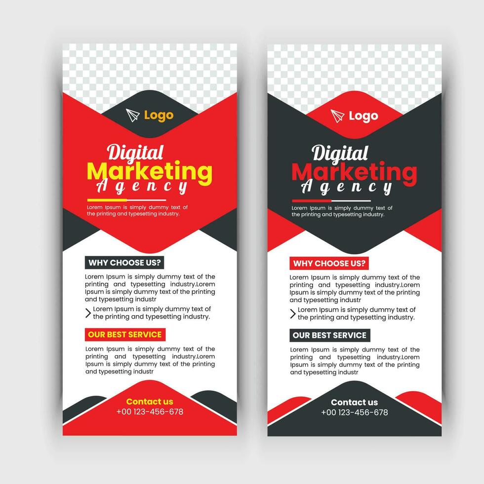 Modern roll up banner, Professional stand banner template design with creative shapes and idea. vector