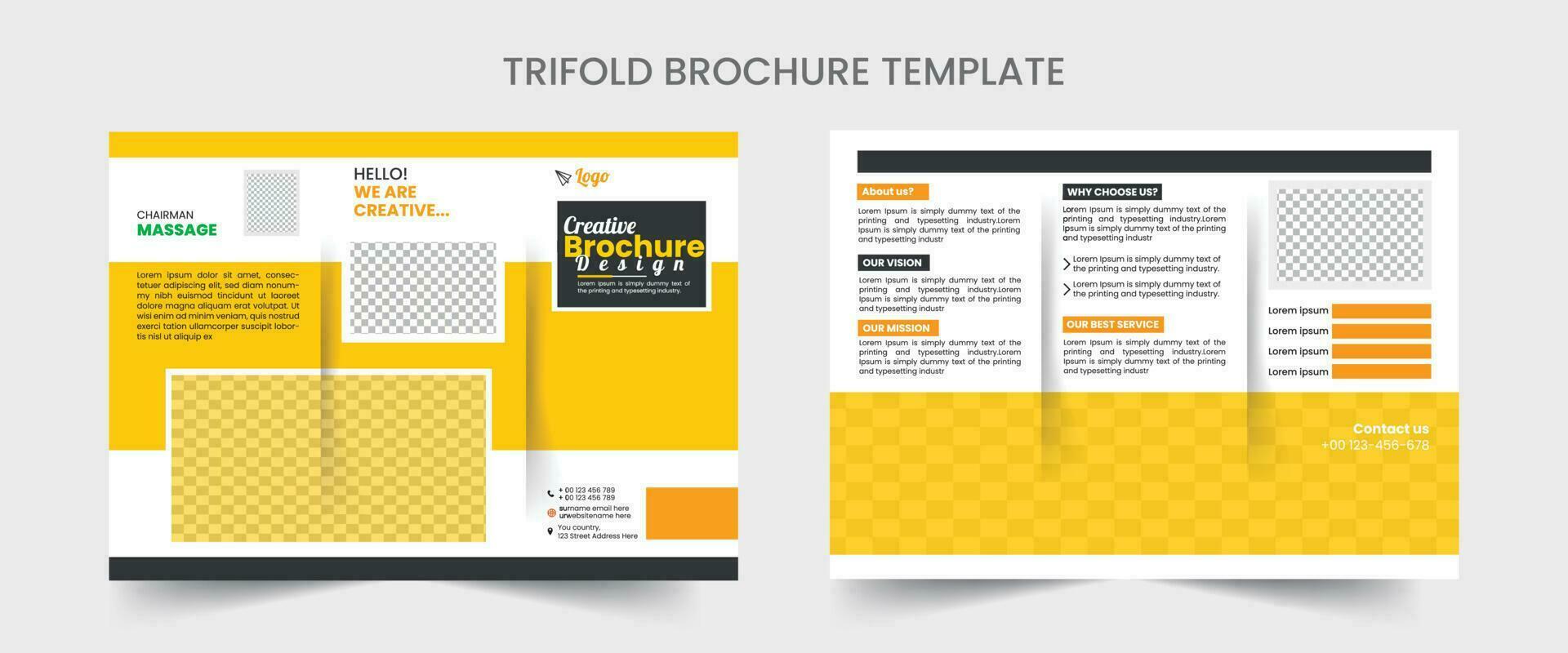 Business Brochure Template in Tri Fold Layout. Corporate Design Leaflet with minimal design template in a4. vector