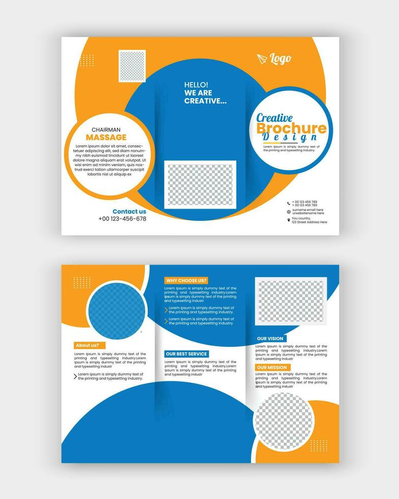 Business Brochure Template in Tri Fold Layout. Corporate Design Leaflet with minimal design template in a4. vector