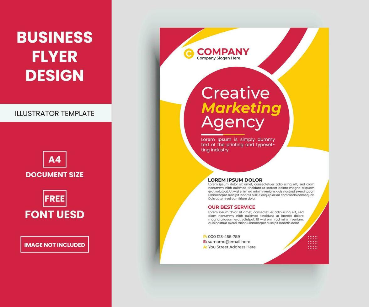 Modern corporate business multipurpose flyer layout design, Company Flyer in A4. vector