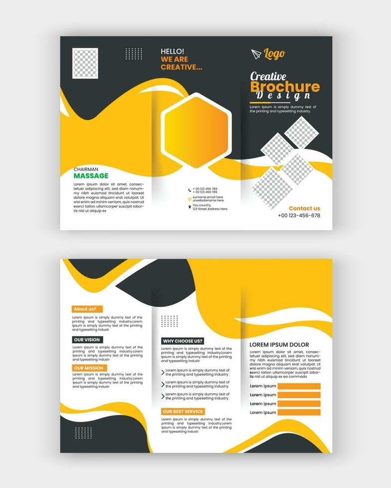 Business Brochure Template in Tri Fold Layout. Corporate Design Leaflet with minimal design template in a4. vector