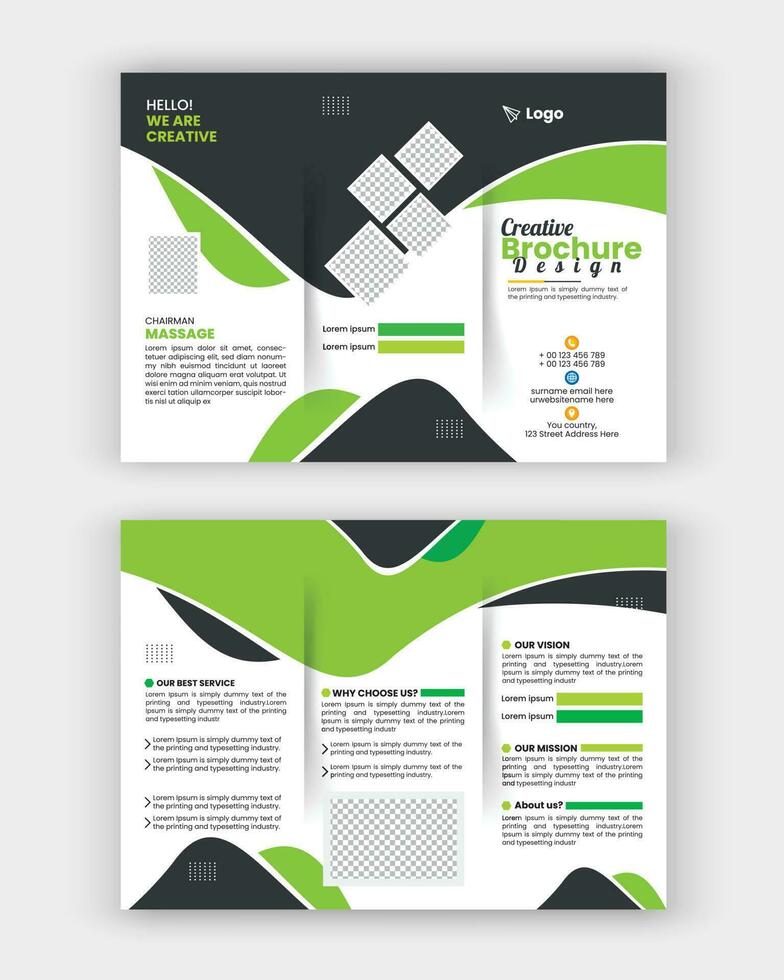 Business Brochure Template in Tri Fold Layout. Corporate Design Leaflet with minimal design template in a4. vector