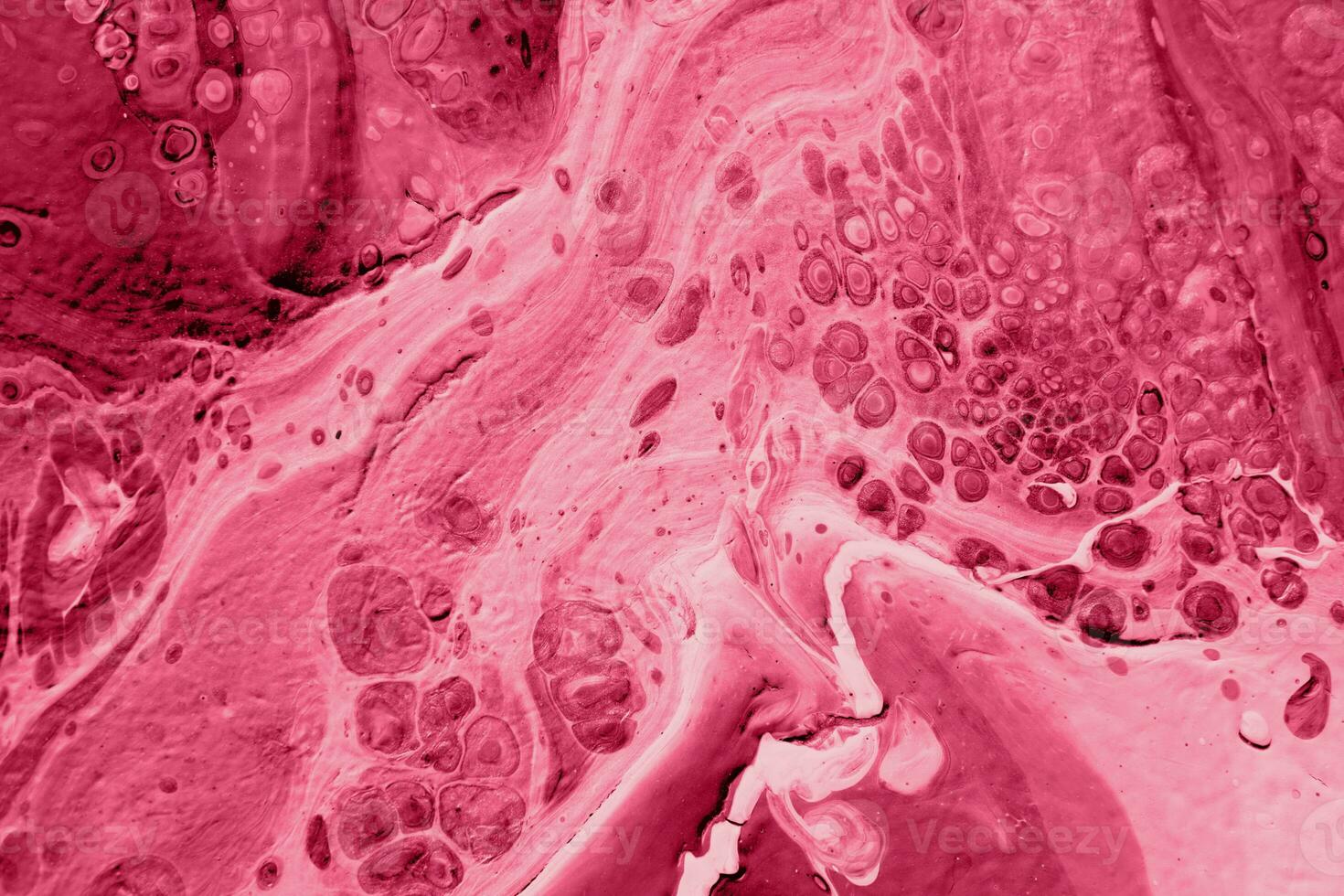 Spread-out acrylic paint. Abstract background, made in the technique of fluid art. Demonstrating the colors of 2022 - Very Peri. photo
