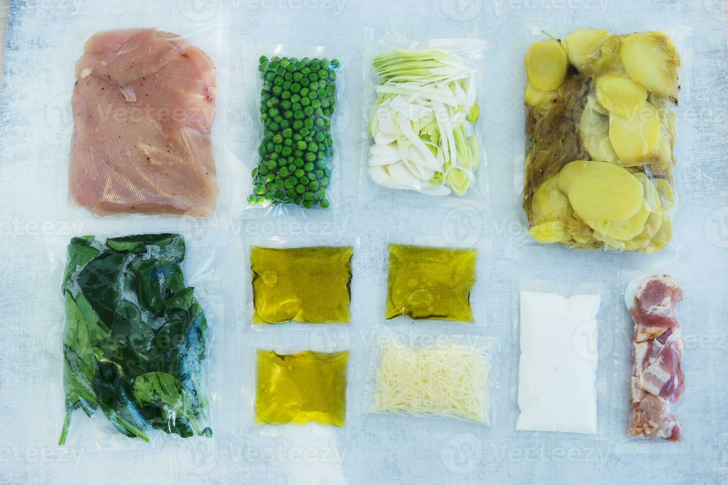 Set for dinner food delivery on a white background. Cooking at home. photo