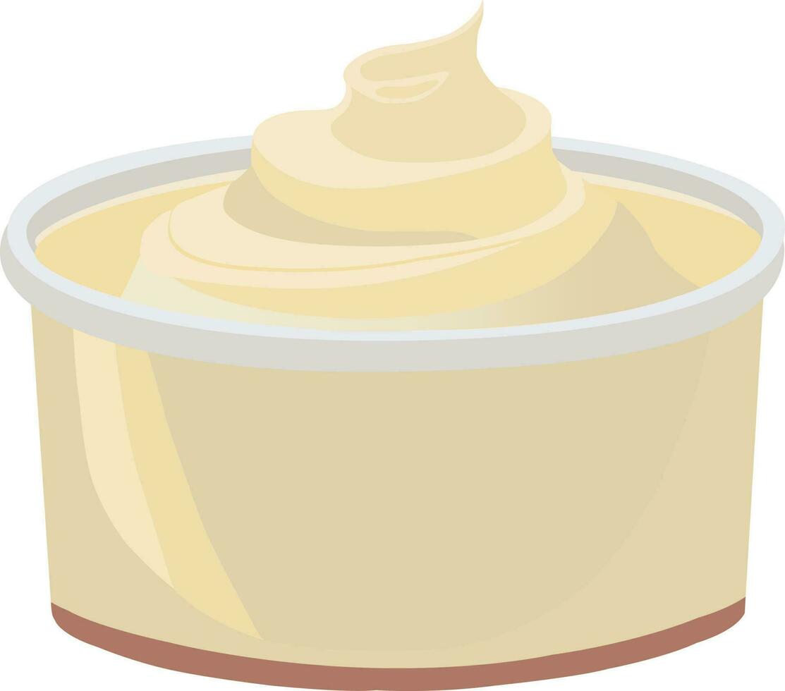 mayonnaise sauce in the plastic cup vector