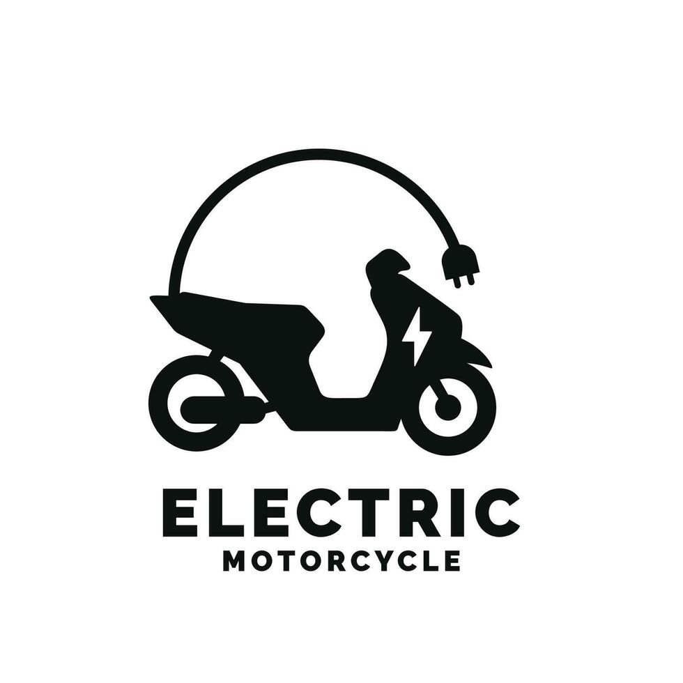 eléctrico motocicleta logo diseño vector