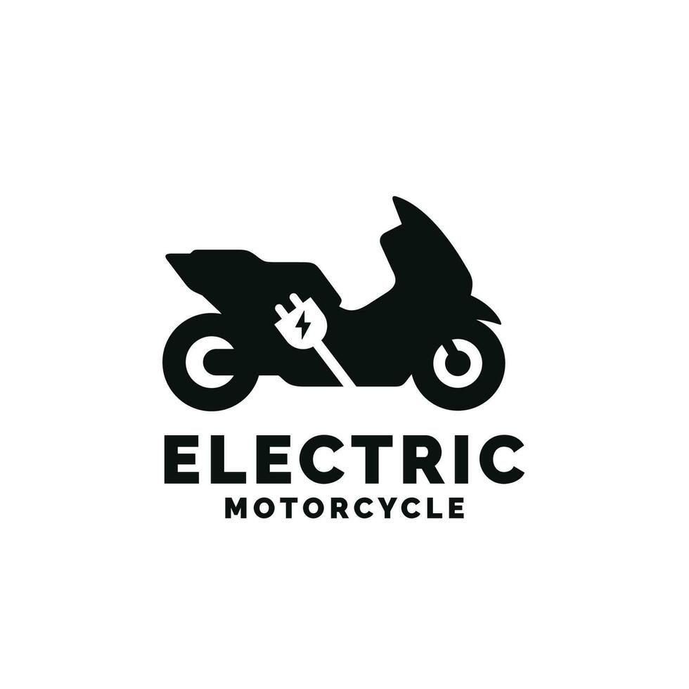 eléctrico motocicleta logo diseño vector