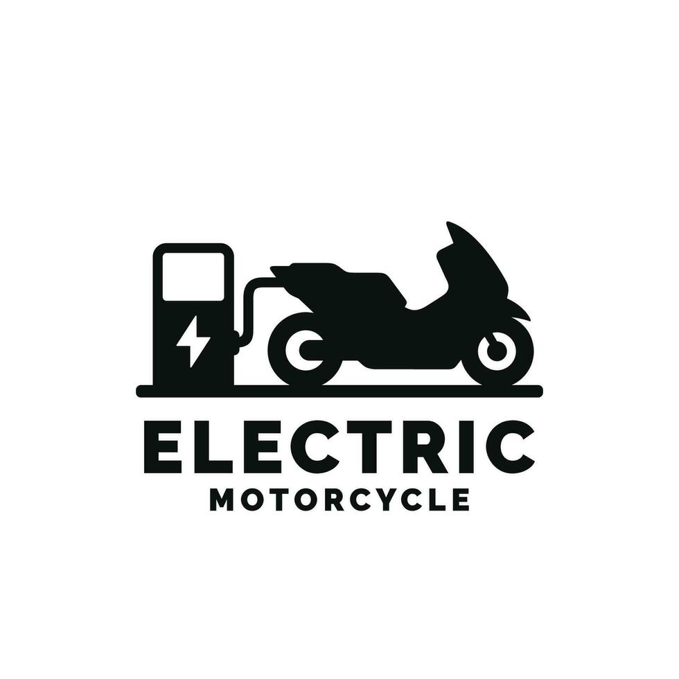 Electric motorcycle logo design vector