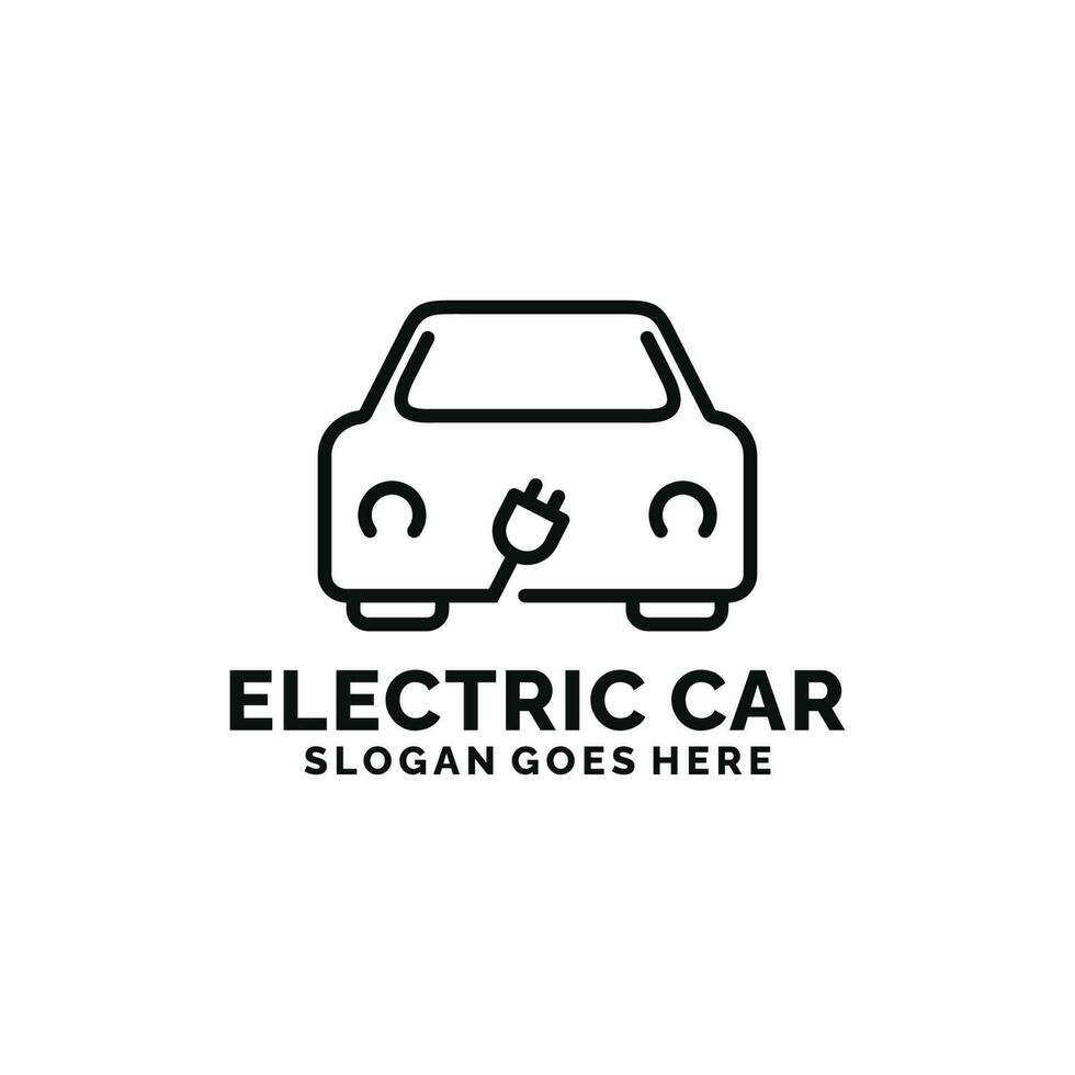 vector de diseño de logotipo de coche eléctrico