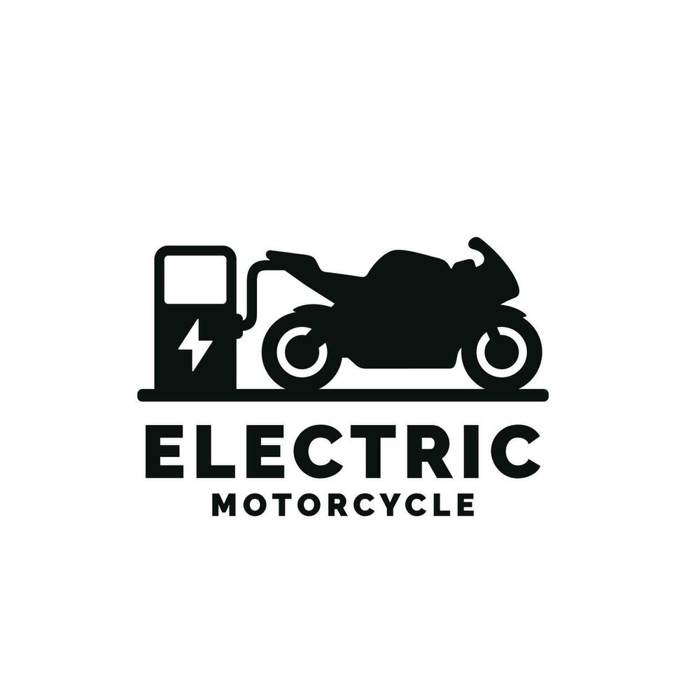 eléctrico motocicleta logo diseño vector