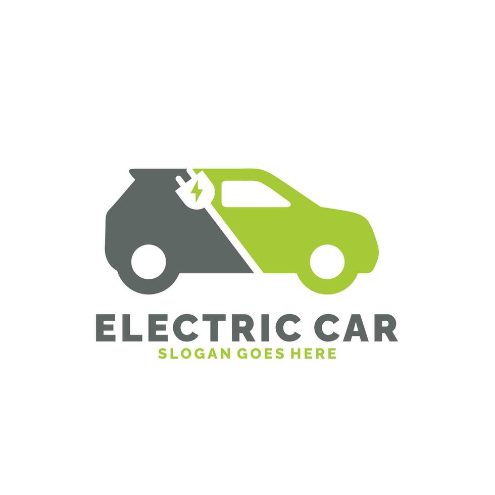 vector de diseño de logotipo de coche eléctrico