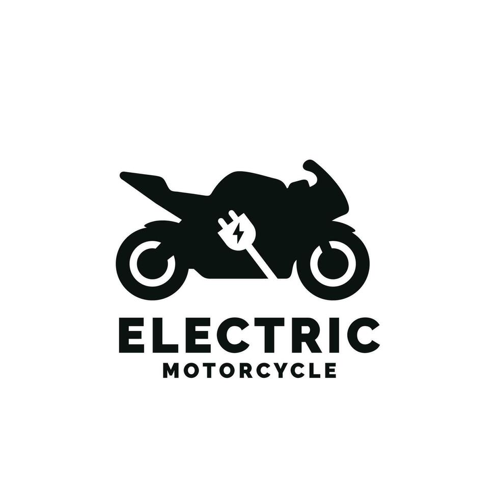 eléctrico motocicleta logo diseño vector