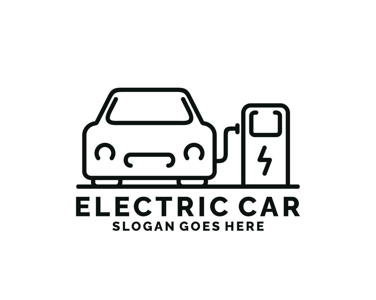 vector de diseño de logotipo de coche eléctrico