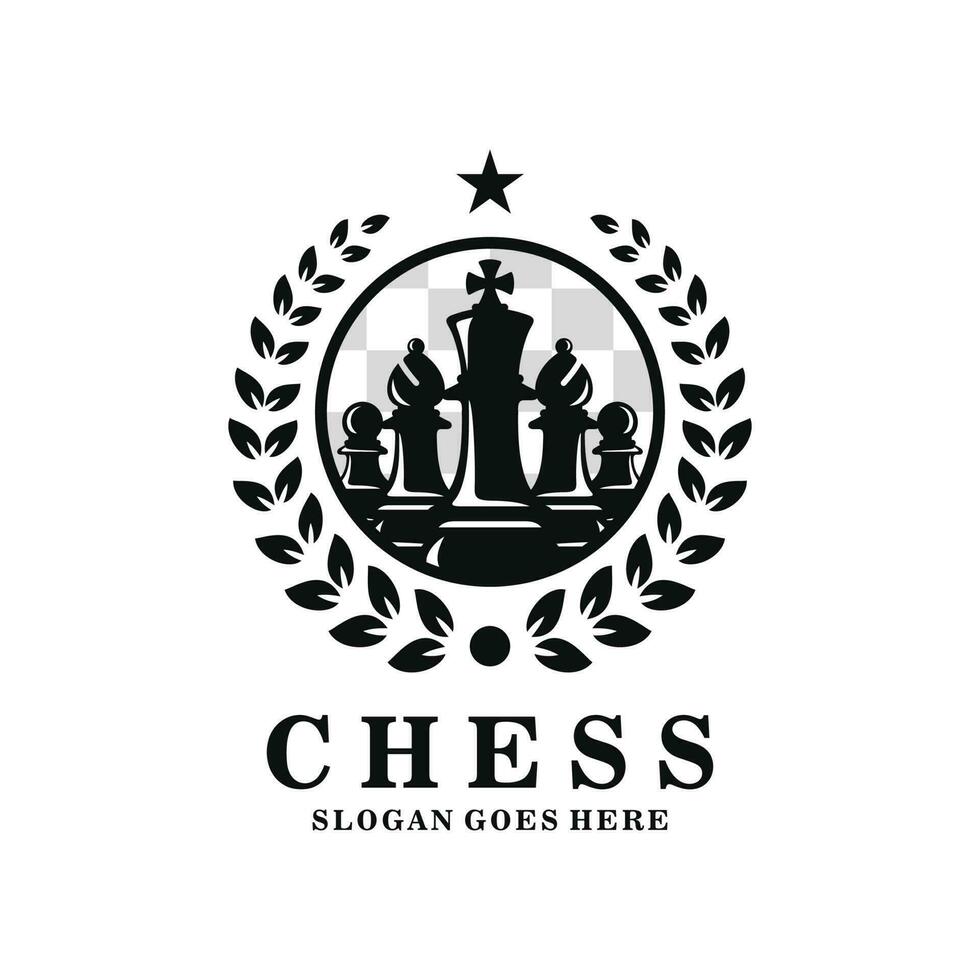 Chess logo design vector illustration