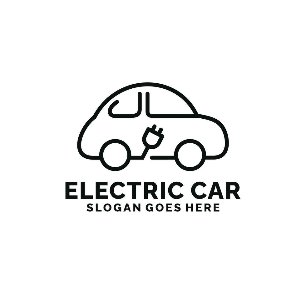 vector de diseño de logotipo de coche eléctrico