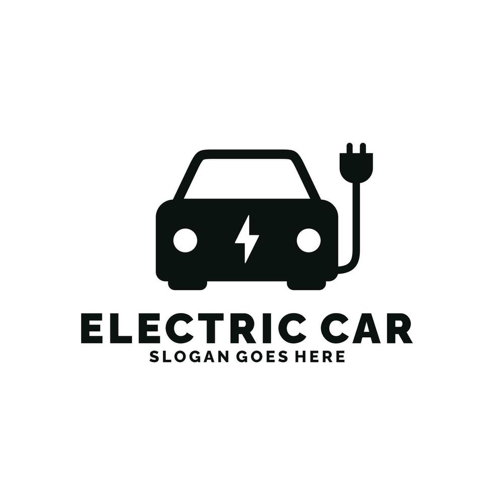 vector de diseño de logotipo de coche eléctrico