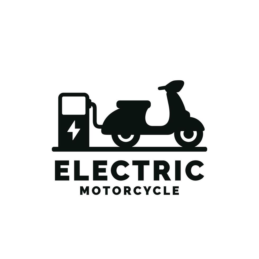 eléctrico motocicleta logo diseño vector