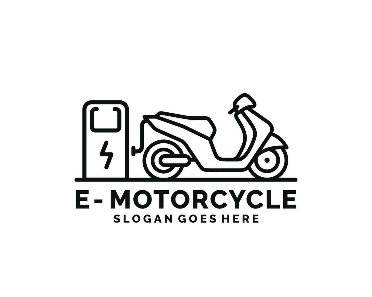 eléctrico motocicleta logo diseño vector