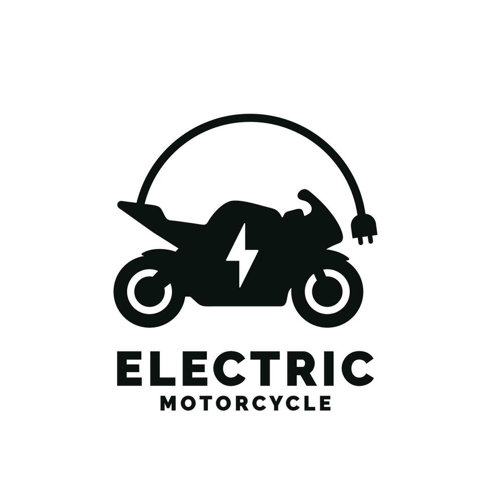 eléctrico motocicleta logo diseño vector