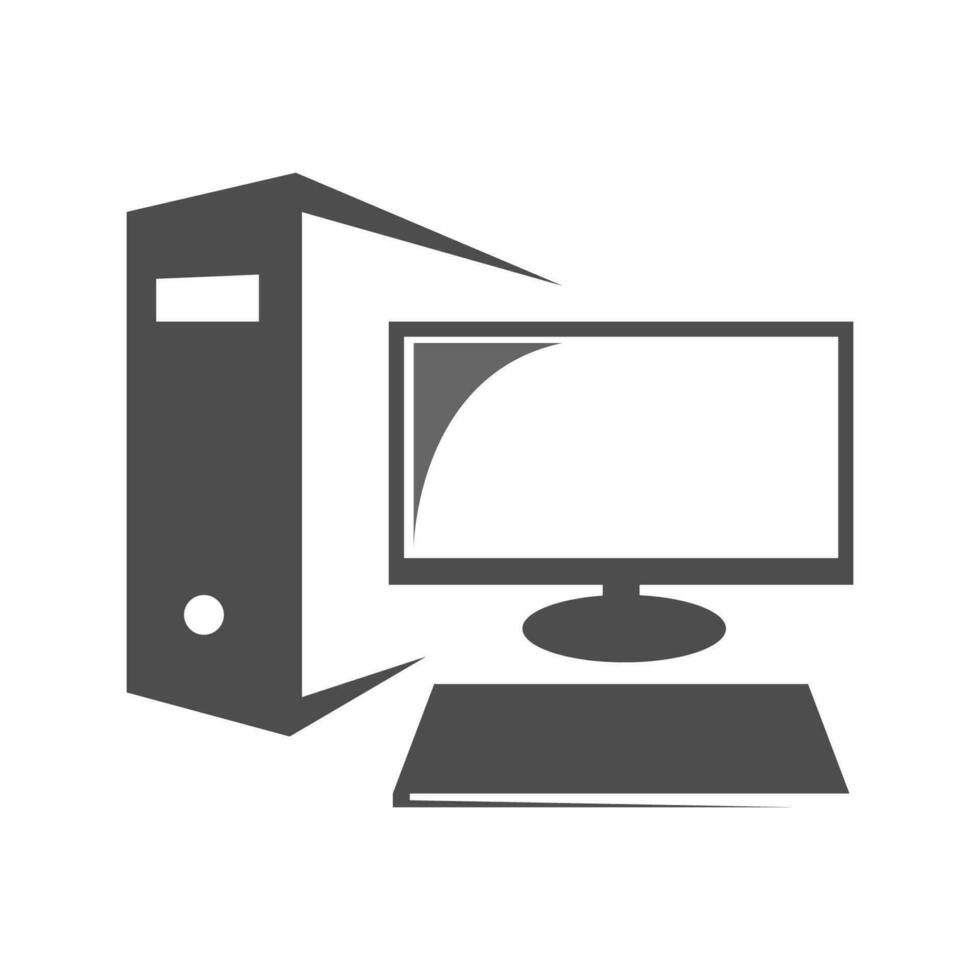 Computer PC icon logo design vector