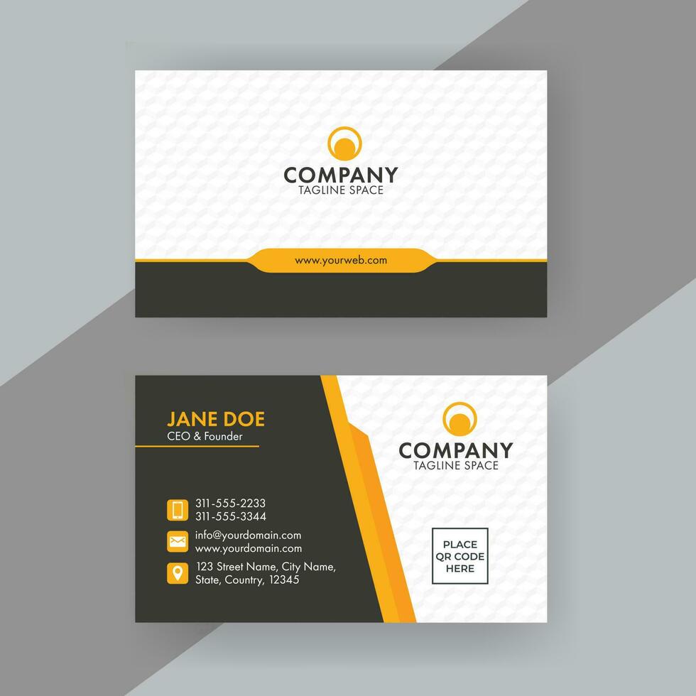 Double-Sides Business Or Visiting Card With Cube Pattern. vector