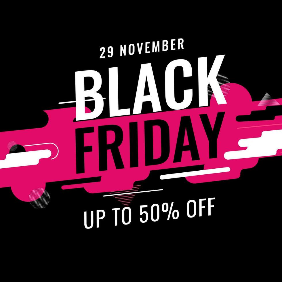 Black Friday text on abstract dynamic geometric background for Advertising concept. vector