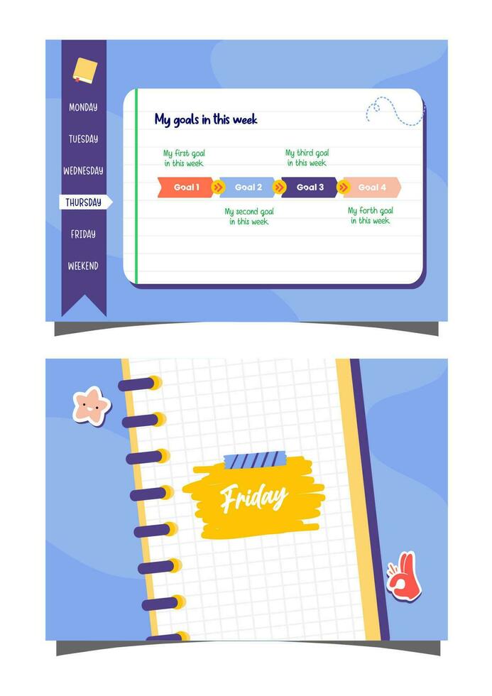 School planner book vector