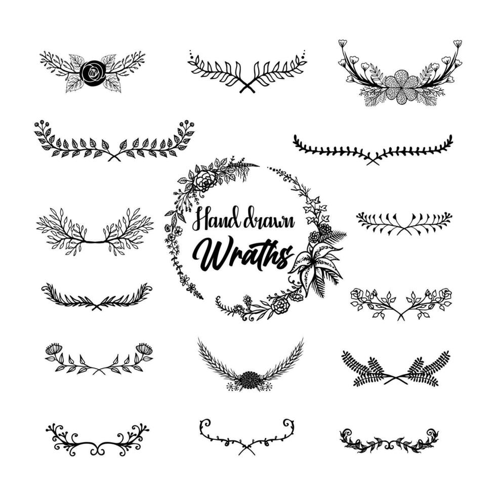 Collection of wreaths elements vector