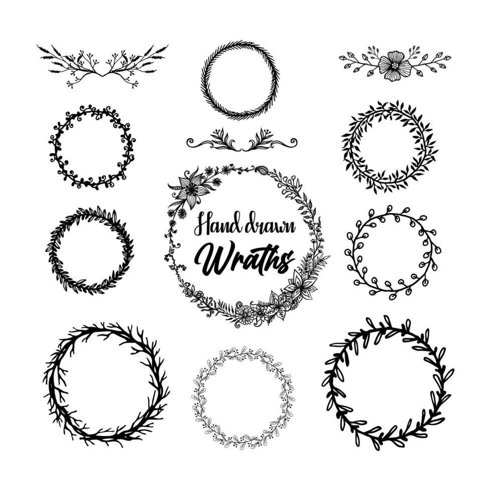 Collection of wreaths elements vector