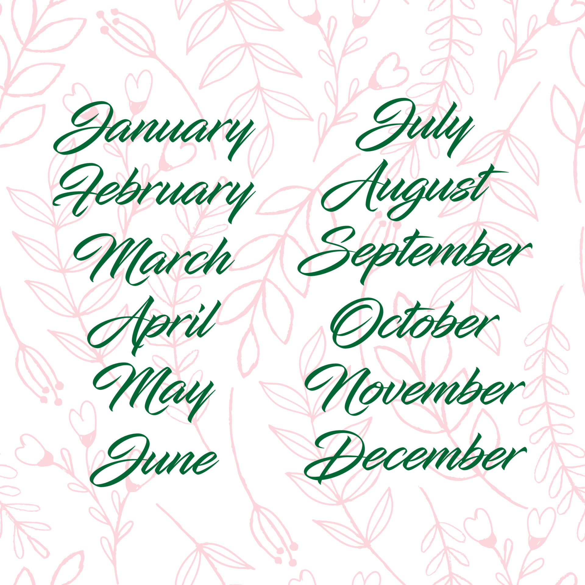 Names of months for calendar or notes book 24049493 Vector Art at Vecteezy Names of months for calendar or notes book 24049493 Vector Art at Vecteezy