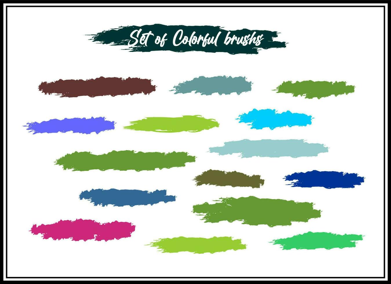 Set of art brush strokes vector